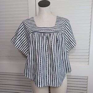 Madewell Black White Stripe Butterfly Top in Isley Stripe
